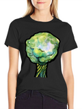 Unique Tree Graphic Black T-Shirt
