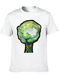 Unique Tree Graphic Black T-Shirt
