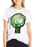 Unique Tree Graphic Black T-Shirt