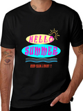 Hello Summer Black Graphic Tee