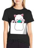 Masked Cat Graphic Tee