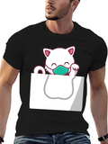 Masked Cat Graphic Tee