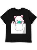 Masked Cat Graphic Tee