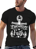 Anchored in Faith Black T-Shirt