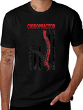 Chiropractor American Flag Graphic T-Shirt