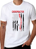 Chiropractor American Flag Graphic T-Shirt