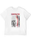 Chiropractor American Flag Graphic T-Shirt