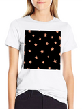 Floral Pattern Black T-Shirt