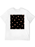 Floral Pattern Black T-Shirt