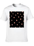 Floral Pattern Black T-Shirt