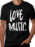 Love Music Black Graphic Tee
