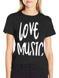 Love Music Black Graphic Tee