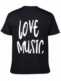 Love Music Black Graphic Tee