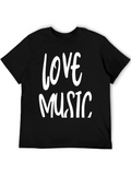 Love Music Black Graphic Tee