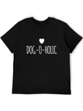 Dog-O-Holic Graphic Tee - Black Casual T-Shirt