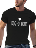 Dog-O-Holic Graphic Tee - Black Casual T-Shirt