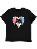 Wolf Heart Tee - Black Graphic T-Shirt