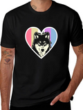 Wolf Heart Tee - Black Graphic T-Shirt