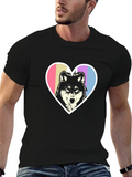 Wolf Heart Tee - Black Graphic T-Shirt