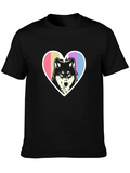 Wolf Heart Tee - Black Graphic T-Shirt