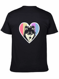 Wolf Heart Tee - Black Graphic T-Shirt
