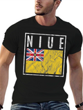 Niue Flag T-Shirt Distressed Graphic Tee