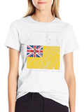 Niue Flag T-Shirt Distressed Graphic Tee