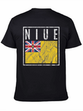 Niue Flag T-Shirt Distressed Graphic Tee