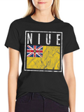 Niue Flag T-Shirt Distressed Graphic Tee
