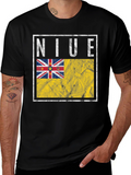 Niue Flag T-Shirt Distressed Graphic Tee