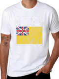 Niue Flag T-Shirt Distressed Graphic Tee