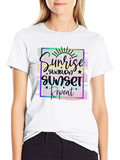 Sunrise Sunset Repeat Graphic Tee - Black