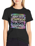 Sunrise Sunset Repeat Graphic Tee - Black