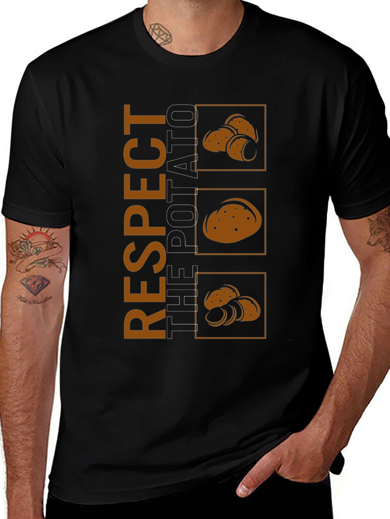 Respect The Potato Graphic Tee - Black