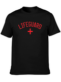 Lifeguard T-Shirt - Red Graphic Print