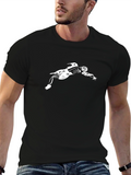 Skeleton Football Player Graphic T-Shirt