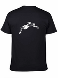 Skeleton Football Player Graphic T-Shirt