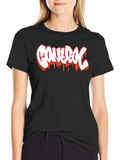 Control Graphic Print Black T-Shirt