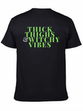 Thick Thighs Witchy Vibes Black T-Shirt