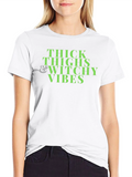Thick Thighs Witchy Vibes Black T-Shirt