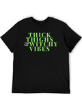 Thick Thighs Witchy Vibes Black T-Shirt