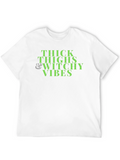 Thick Thighs Witchy Vibes Black T-Shirt