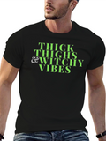 Thick Thighs Witchy Vibes Black T-Shirt