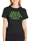 Thick Thighs Witchy Vibes Black T-Shirt