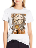 Boho Clock & Rose Graphic Tee