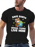 Save Earth Bengal Tigers Graphic T-Shirt