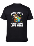 Save Earth Bengal Tigers Graphic T-Shirt
