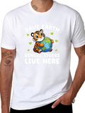 Save Earth Bengal Tigers Graphic T-Shirt