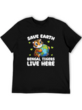 Save Earth Bengal Tigers Graphic T-Shirt