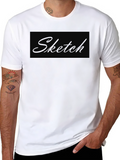 Mens Black Sketch Graphic Crew Neck T-Shirt